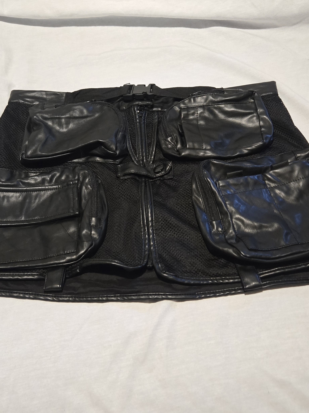 Fashion Nova Black Multi-Pocket Micro Mini Skirt Cosplay Tactical Fun